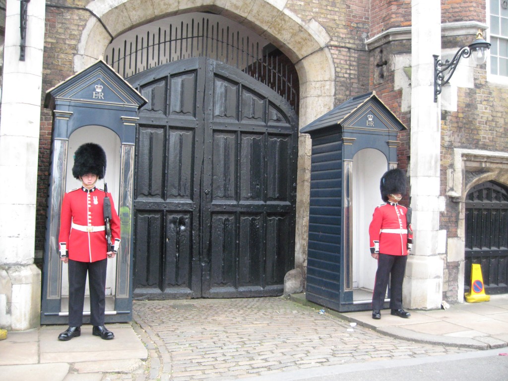 Guarding St. James's Palace. Photo by me.