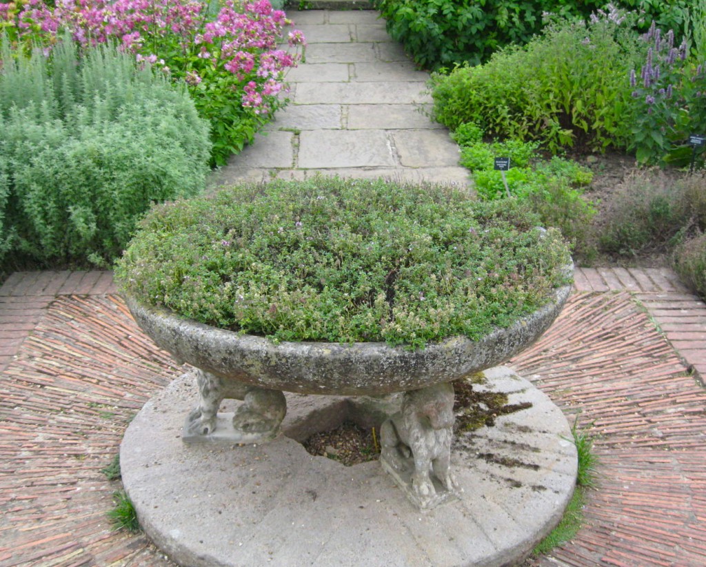 The center of the herb garden. Photo by me