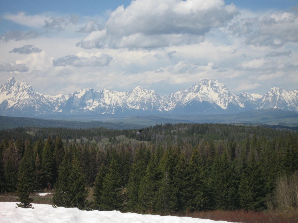 Cutting across the mountains to Jackson Hole Wyoming